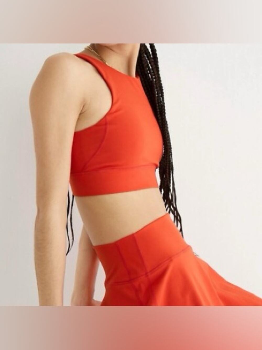 J. Crew Active High Neck Sports Bra Orange Red Size XS